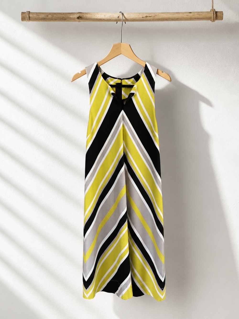 Banana Republic Milly Collection Chevron Striped Knit Chartreuse, Black, White - Picture 3 of 5